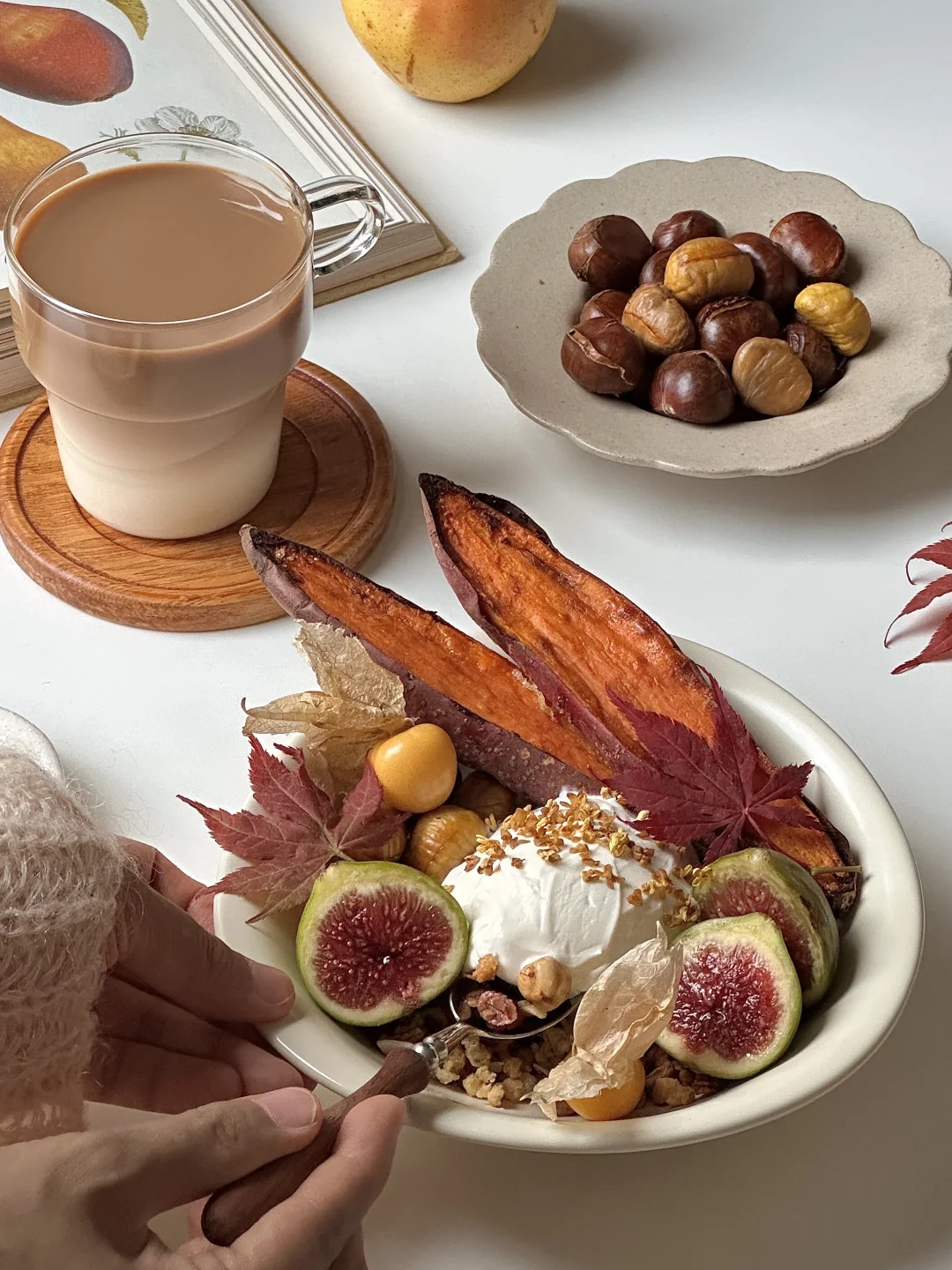 🍁入秋的漂亮饭|焦糖红薯板栗酸奶碗🥣