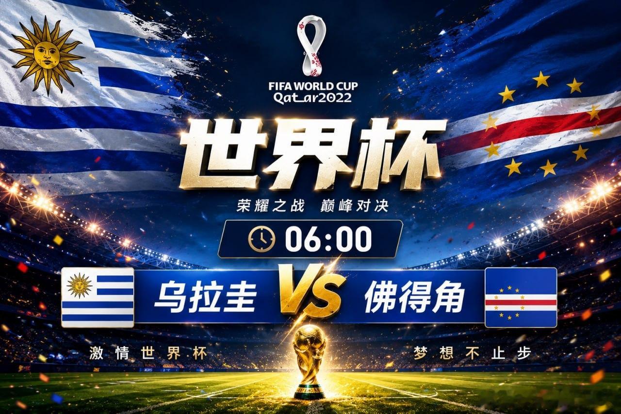 凌晨06:00，激情继续！🔥🇺🇾乌拉圭vs佛得角  🇨🇻有人相信传统豪