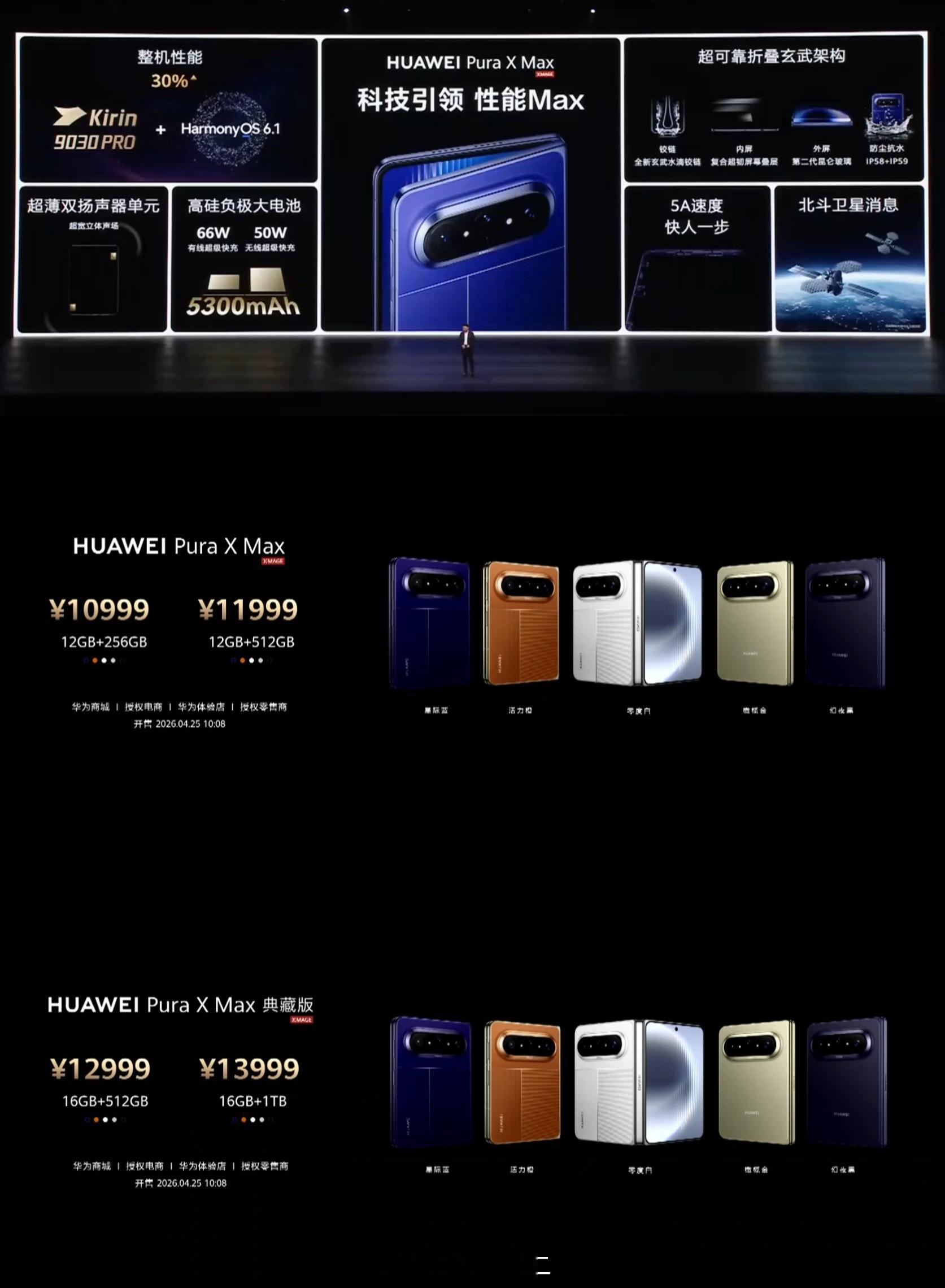 华为PuraXMax HUAWEI Pura X Max正式发布了，售价 109