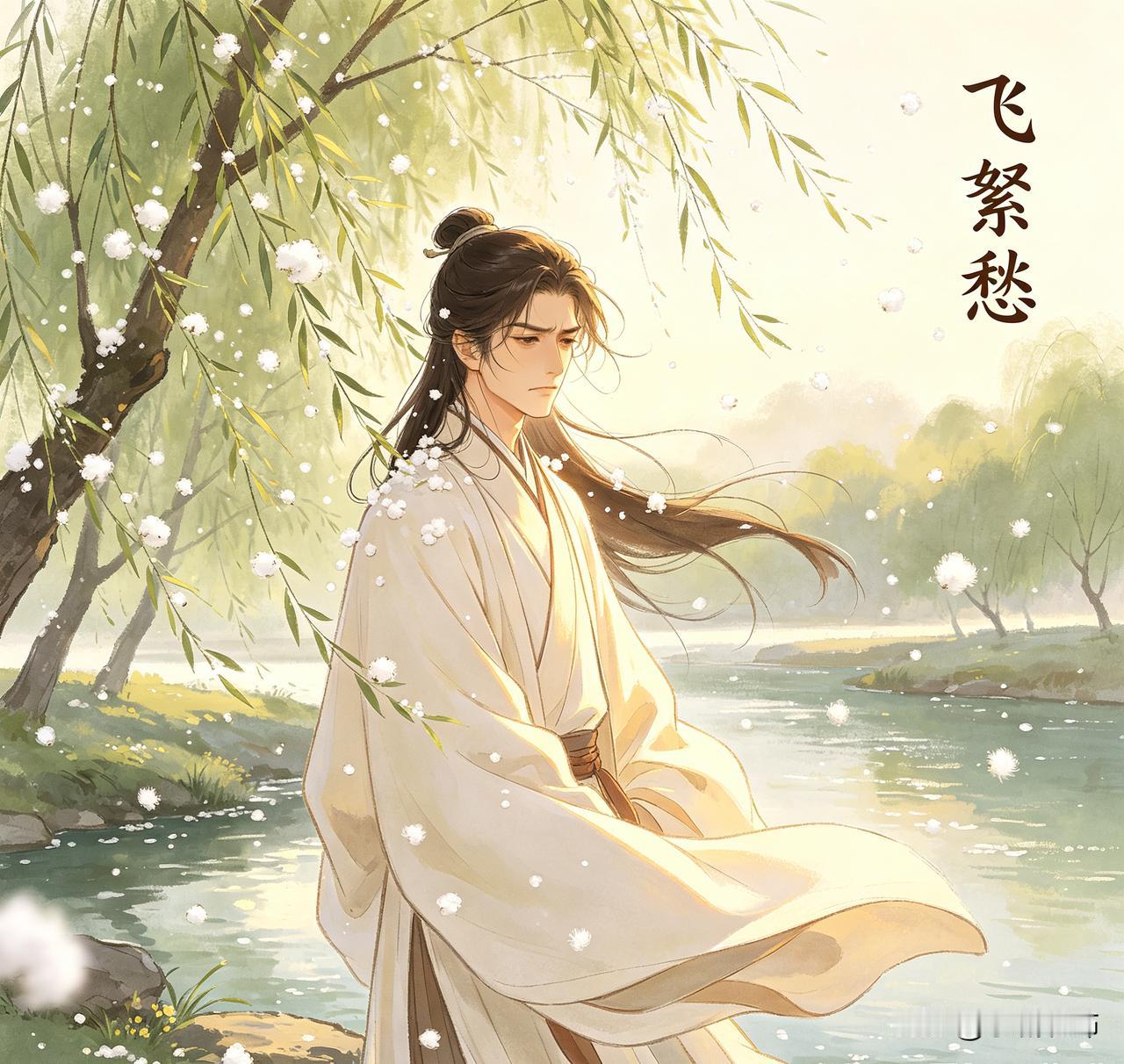歌曲:《飞絮愁》
（欢迎谱曲，歌唱）

春风吹暖三月天
杨花飞絮漫城间
飘飘扬扬