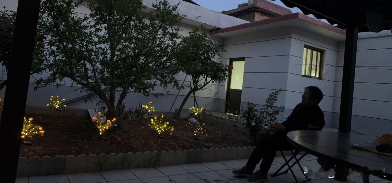 哎呀哎呀，现在刚刚6:00外边天气阴的黑胡拉碴。
院里的灯已经亮起来了。刚刚一场