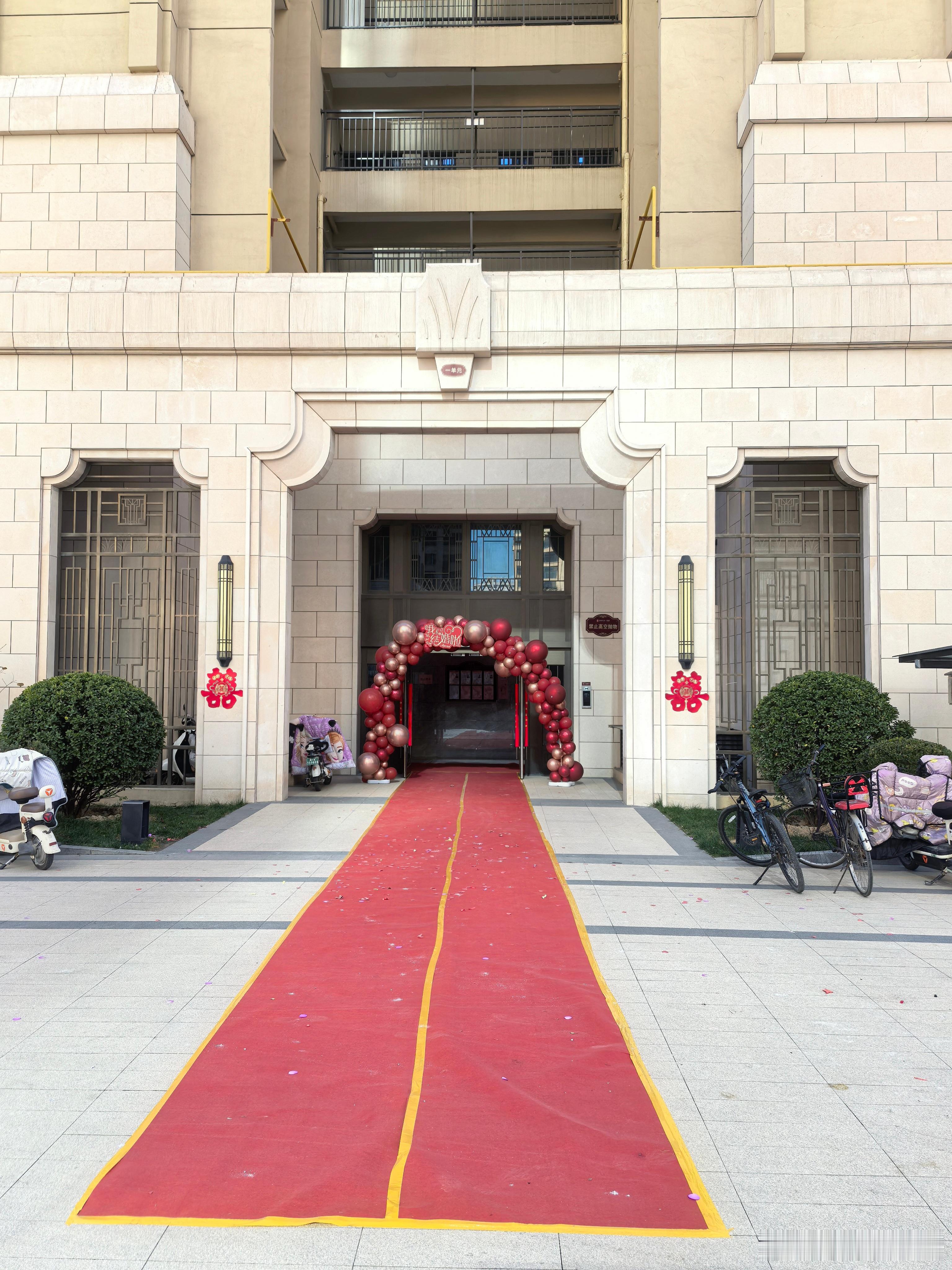 小区里一个结婚的，娘家人陪嫁宝马车一辆，人生起飞了[嘻嘻] 