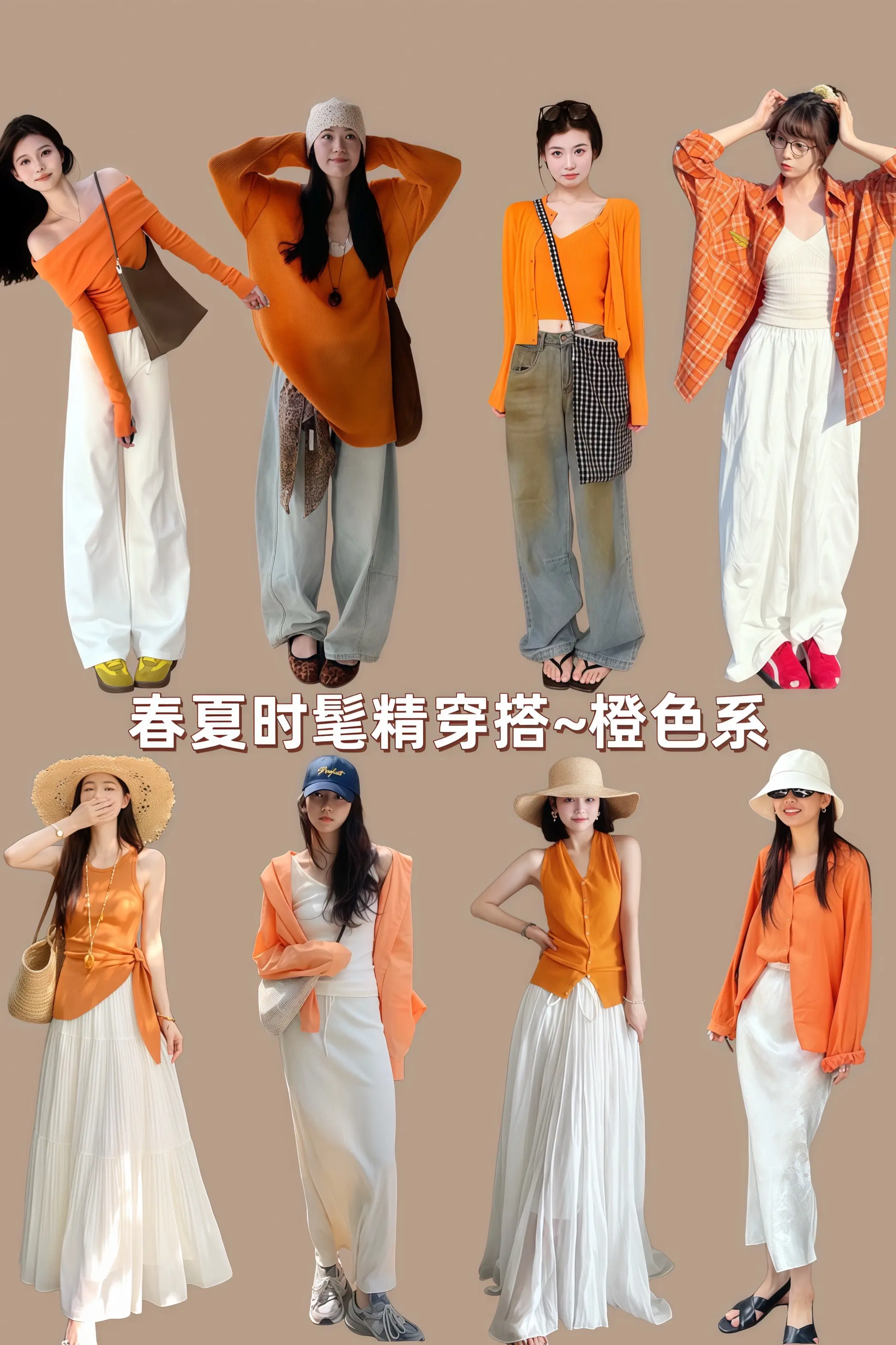 橘子汽水变装是夏天的感觉 夏天该有的样子 出游穿搭 橙色系 ootd穿搭