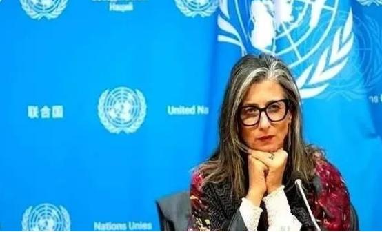 联合国里，终于来了个狠人。
 
一个叫阿尔巴内塞的女人，当着全世界的面，把一份报