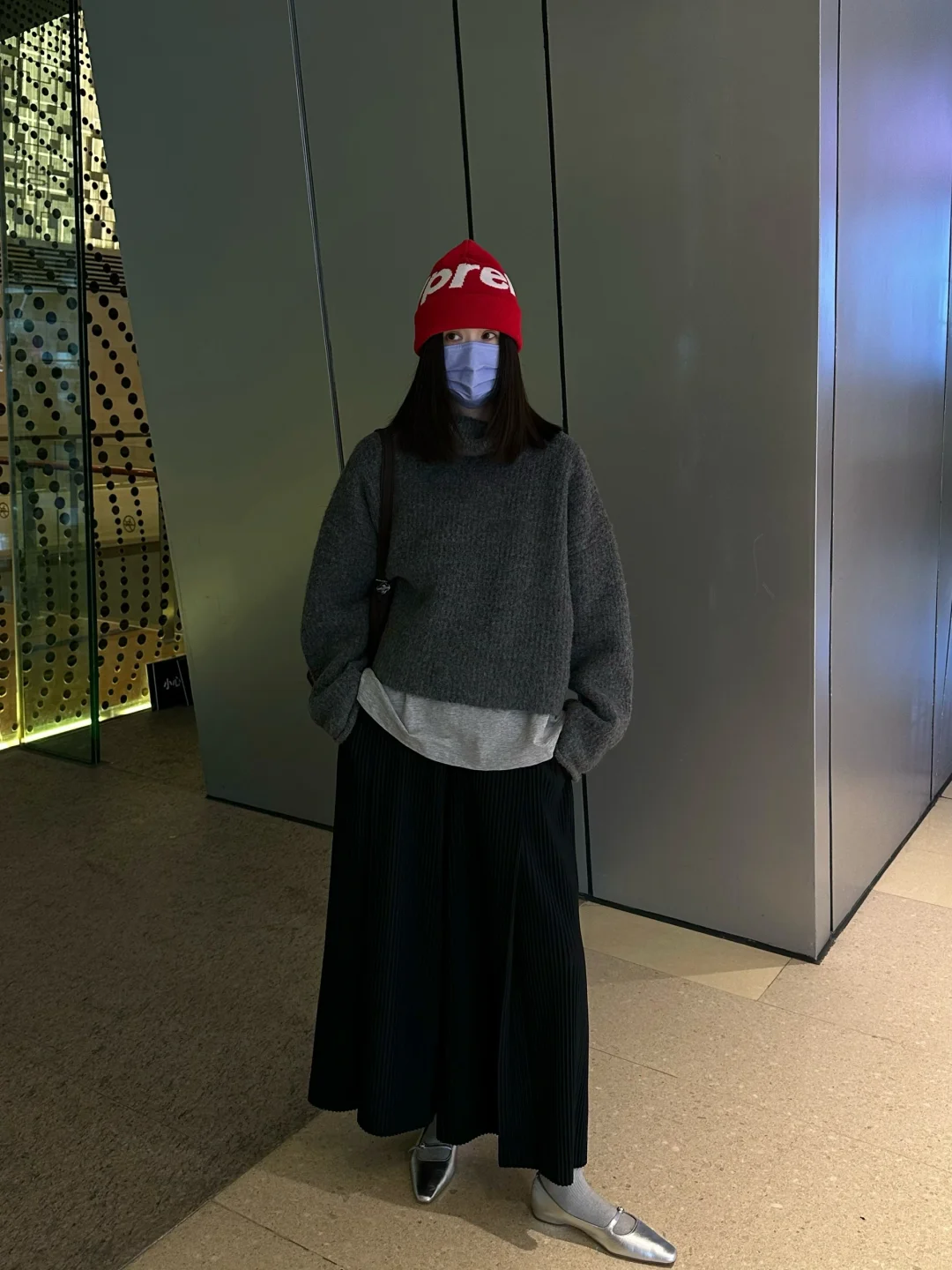 OOTD 灰毛衣穿搭