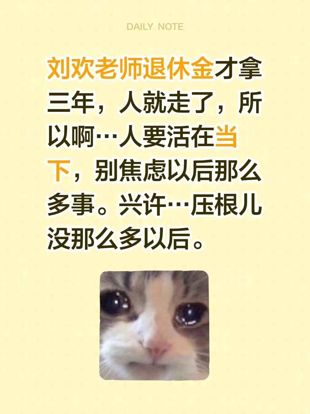 人生最大的无奈，就是赴晚年，都未必能等到亨福的那天，所以珍惜当下，好好活着，就是