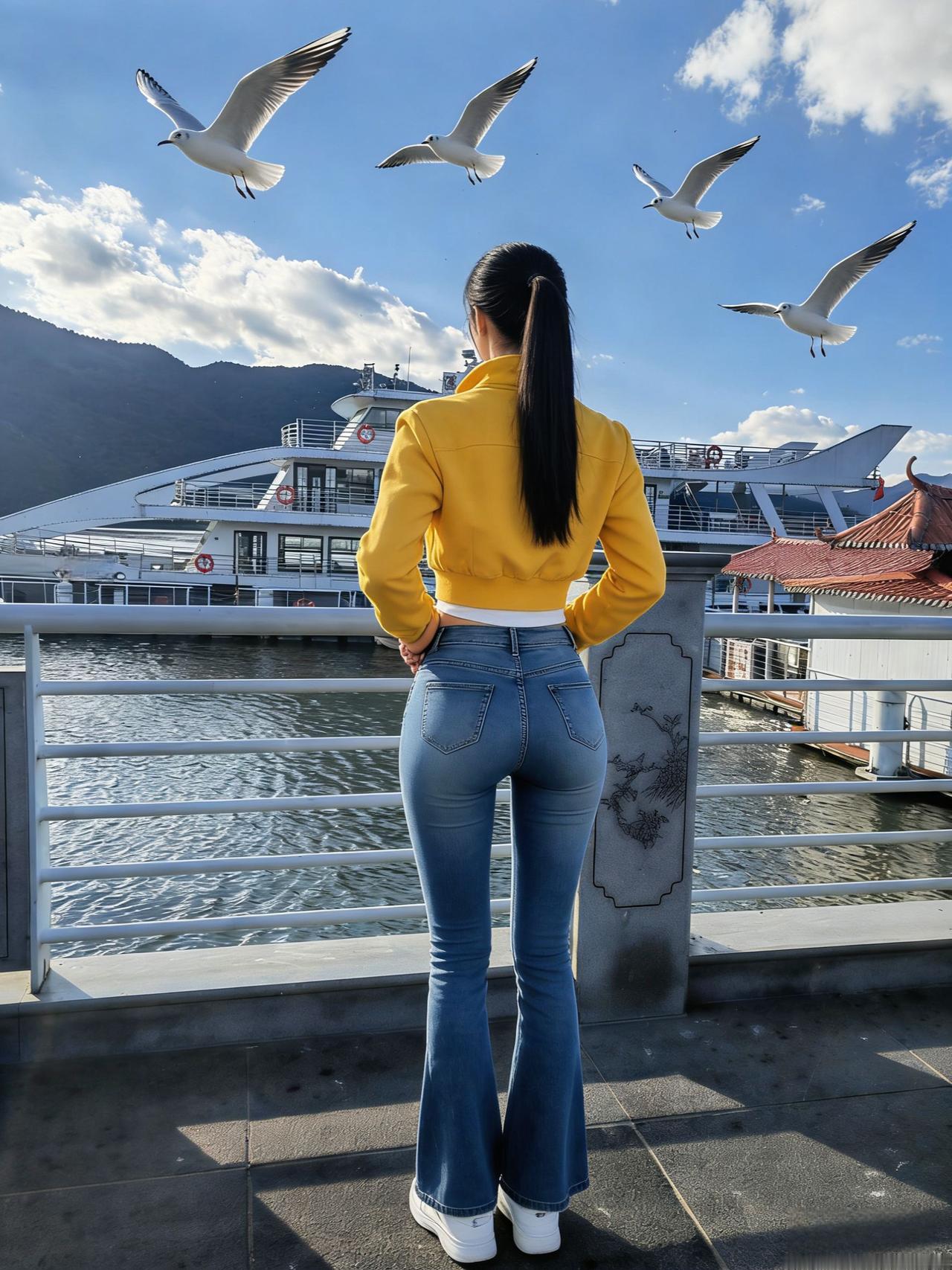 滇池畔的冬日暖阳☀️ 牛仔裤 滇池喂海鸥海鸥海鸥 昆明的冬天有多浪漫 海埂大坝喂