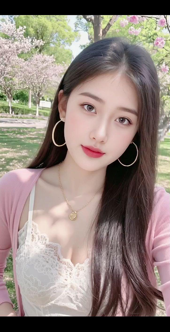 清纯甜美 粉色吊带时尚风 甜美女孩 小清新纯欲风