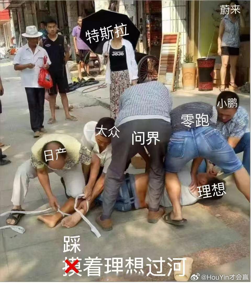这个图是够形象的，特斯拉一个月8万多台交付 没人理，更没人敢理，蔚来在站在换电站