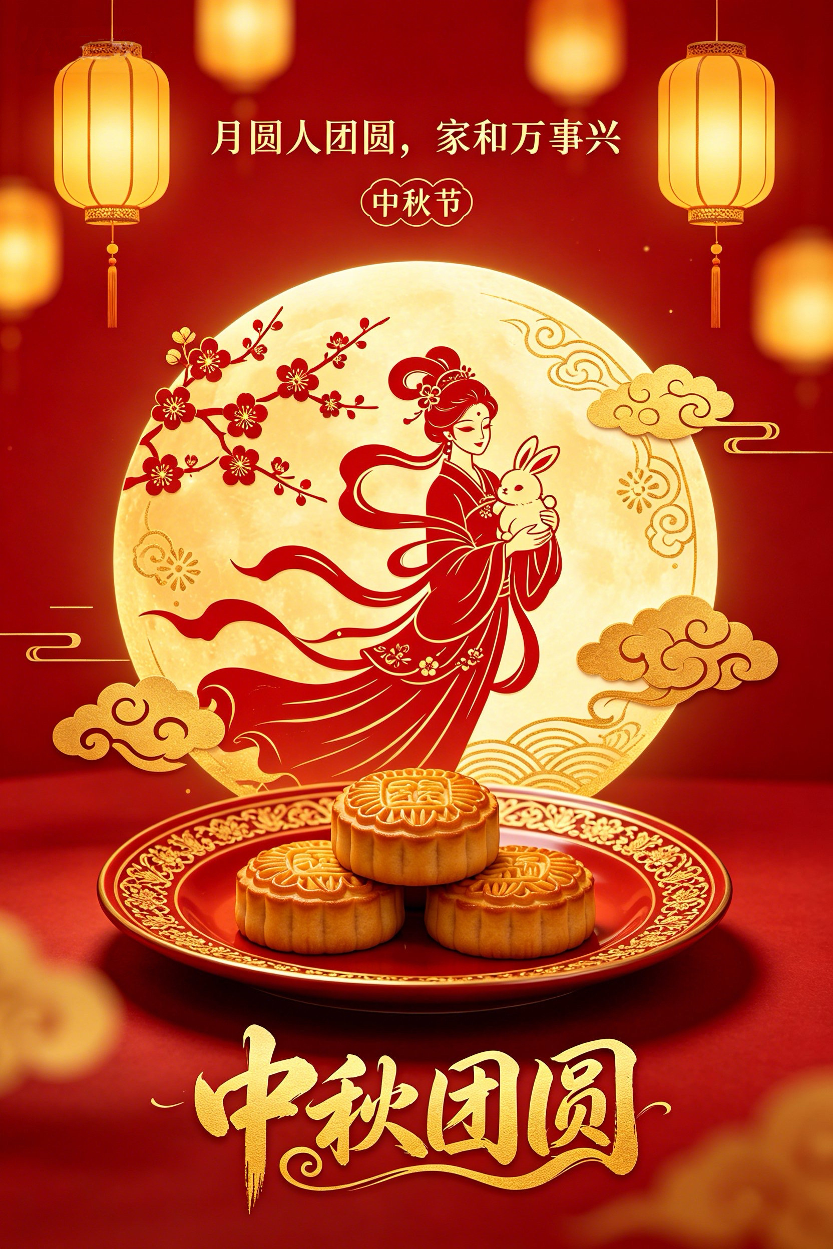 2026中秋节祝福图片海报壁纸拿图吱一声噢～ 中秋节中秋快乐