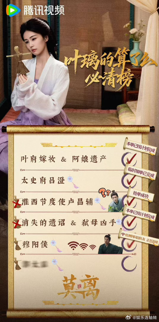 叶璃复仇清单白鹿莫离复仇清单 叶璃对照清单逐一讨回公道，冷静又决绝，白鹿把复仇女