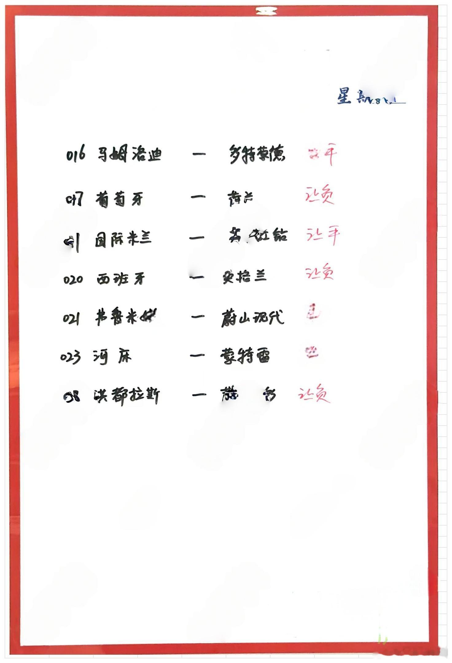 6月21日晚场作业016马梅洛迪日落VS 多特蒙德 017葡萄牙U21VS 荷兰