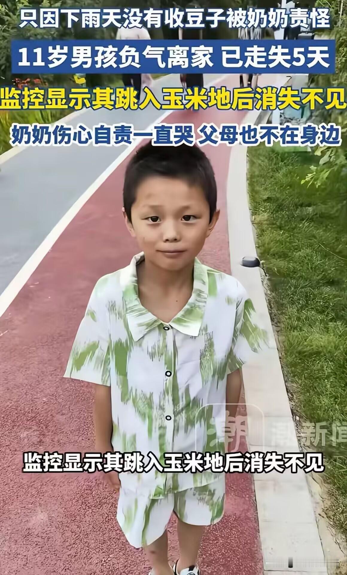 担心的事情还是发生了！云南昭通，11岁男孩因为忘了帮奶奶收豆子，被奶奶说了几句责