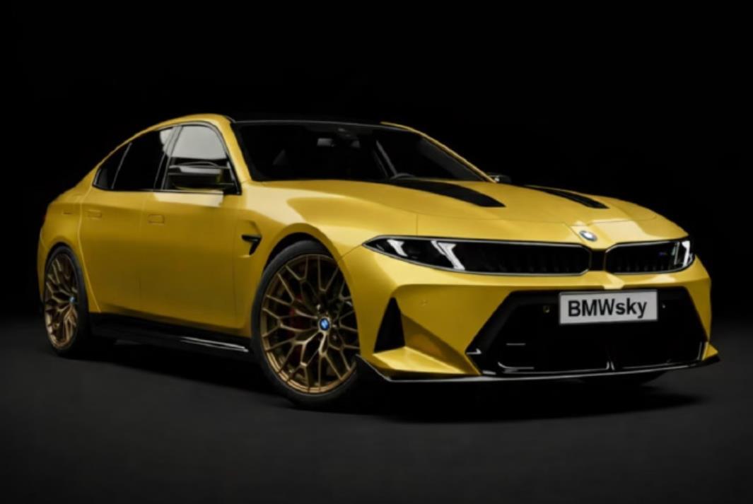 宝马新款M3渲染图，弱化了“双肾”的设计，将两侧大灯融为一体。【来自懂车帝车友圈