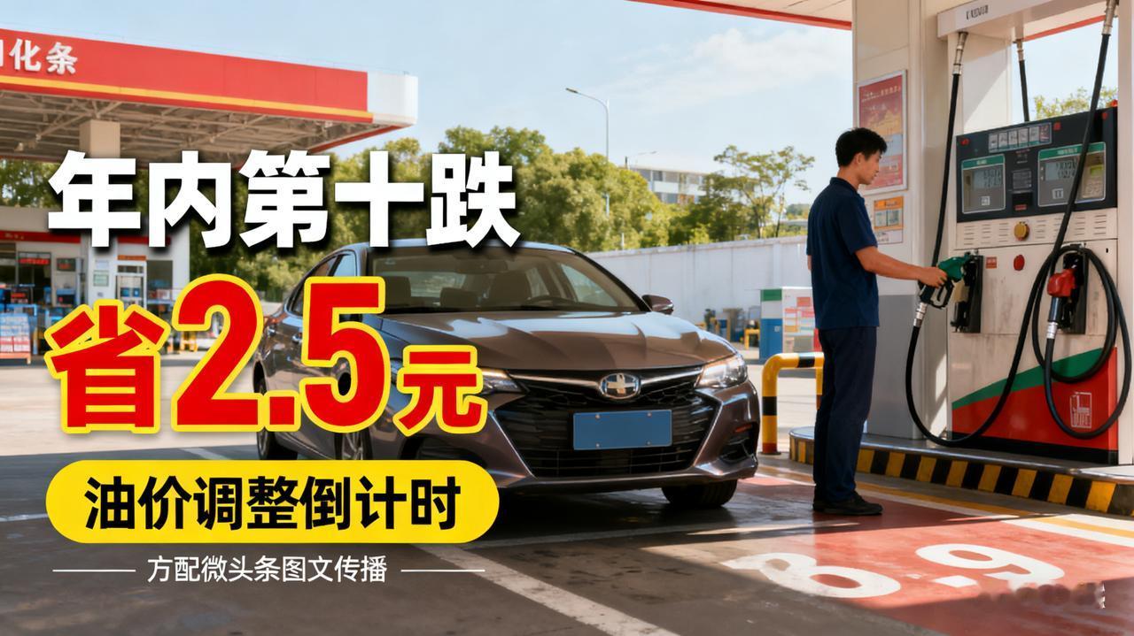 油价或迎年内第十跌！加满一箱省2.5元，车主却喜忧参半
 
今晚24时油价调整窗