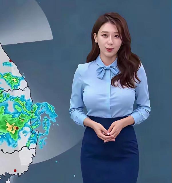 这个叫黄美娜的韩国天气主播，太狠了，观众守着电视不是为了看明天下不下雨，全是为了