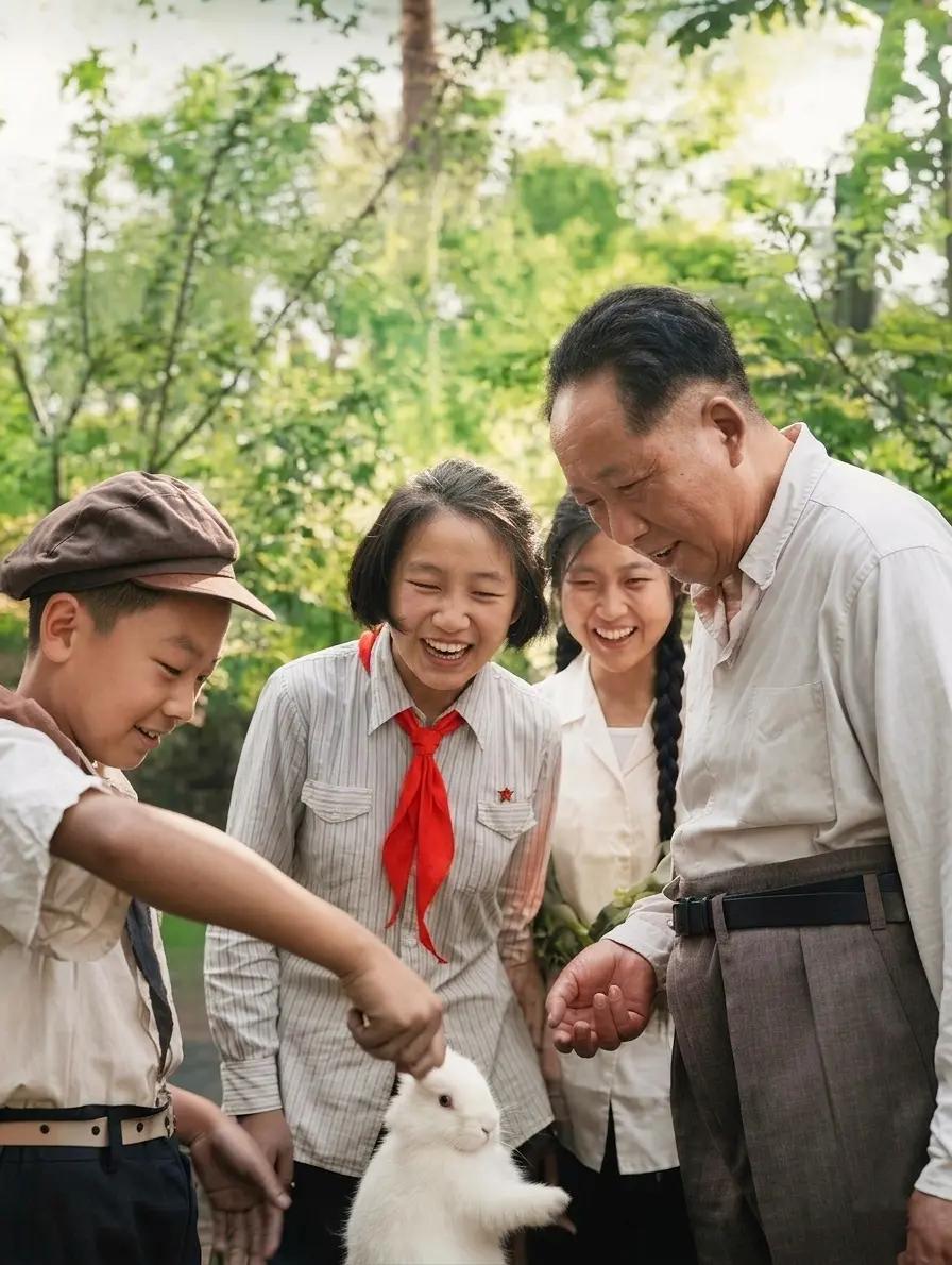 伟大领袖毛主席，为了国家为了人民他老人家总是停不下忙碌的脚步，这是伟人最具家庭亲
