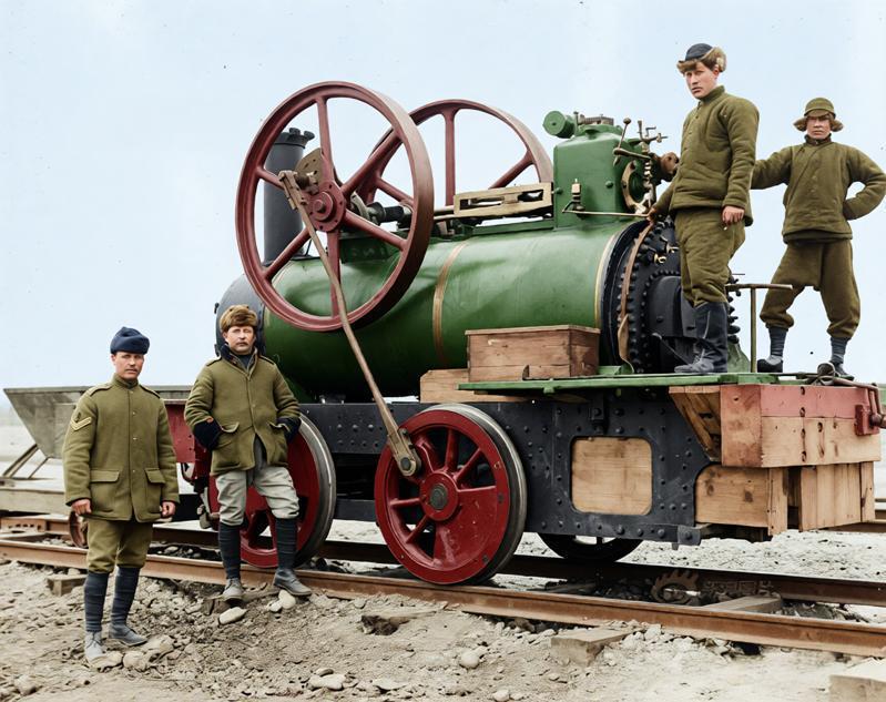 1881年，唐胥铁路上，这是中国工人自主制造的第一台蒸汽机车。
1881年，为解