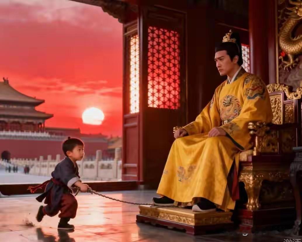 八岁男孩被太监拖上金銮殿，摔在地上。他爬起来，盯着龙椅上的皇帝喊：“我爹说忠臣不