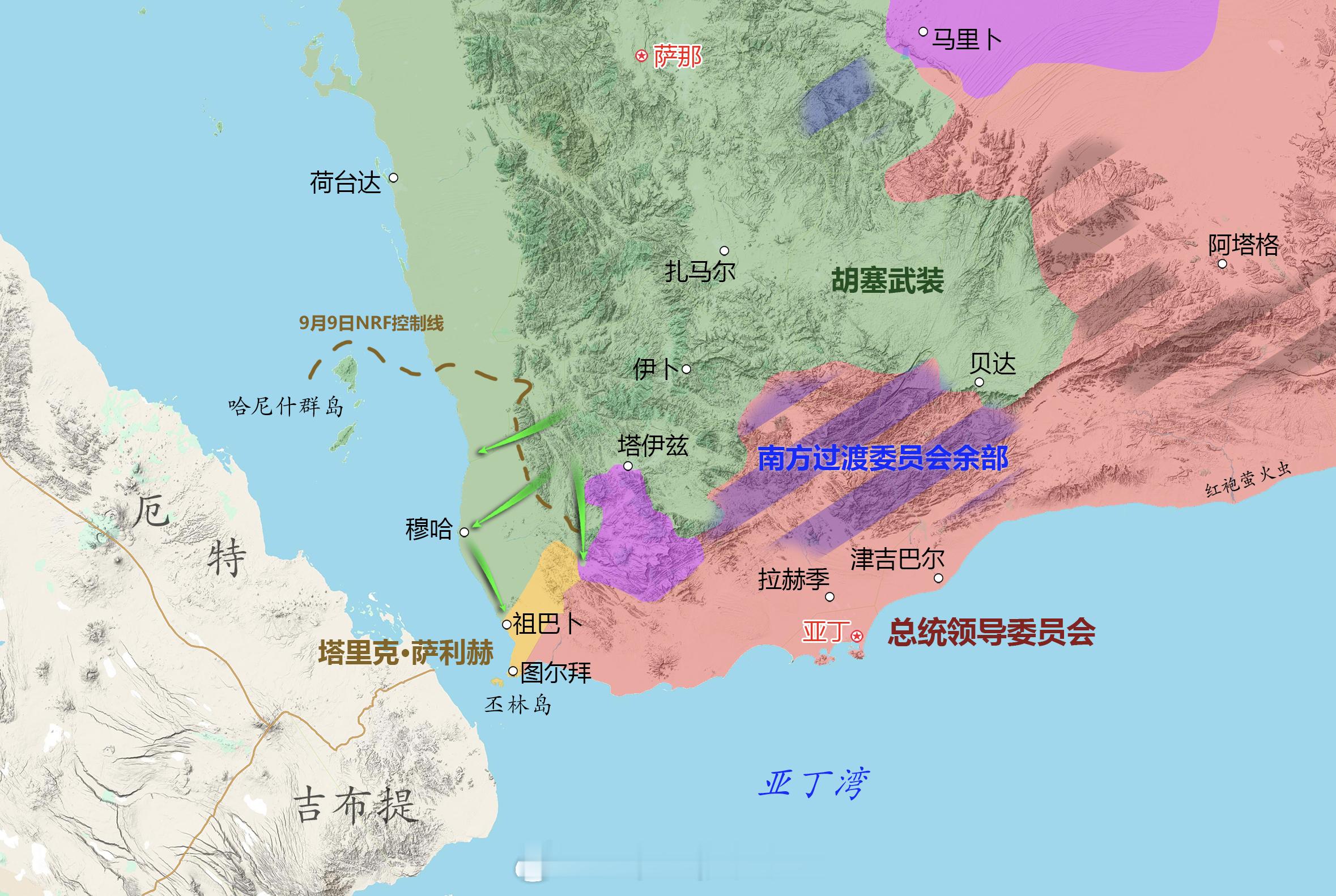 也门内战 更新：胡塞武装占领哈尼什群岛。兵锋直抵祖巴卜。 ​​​