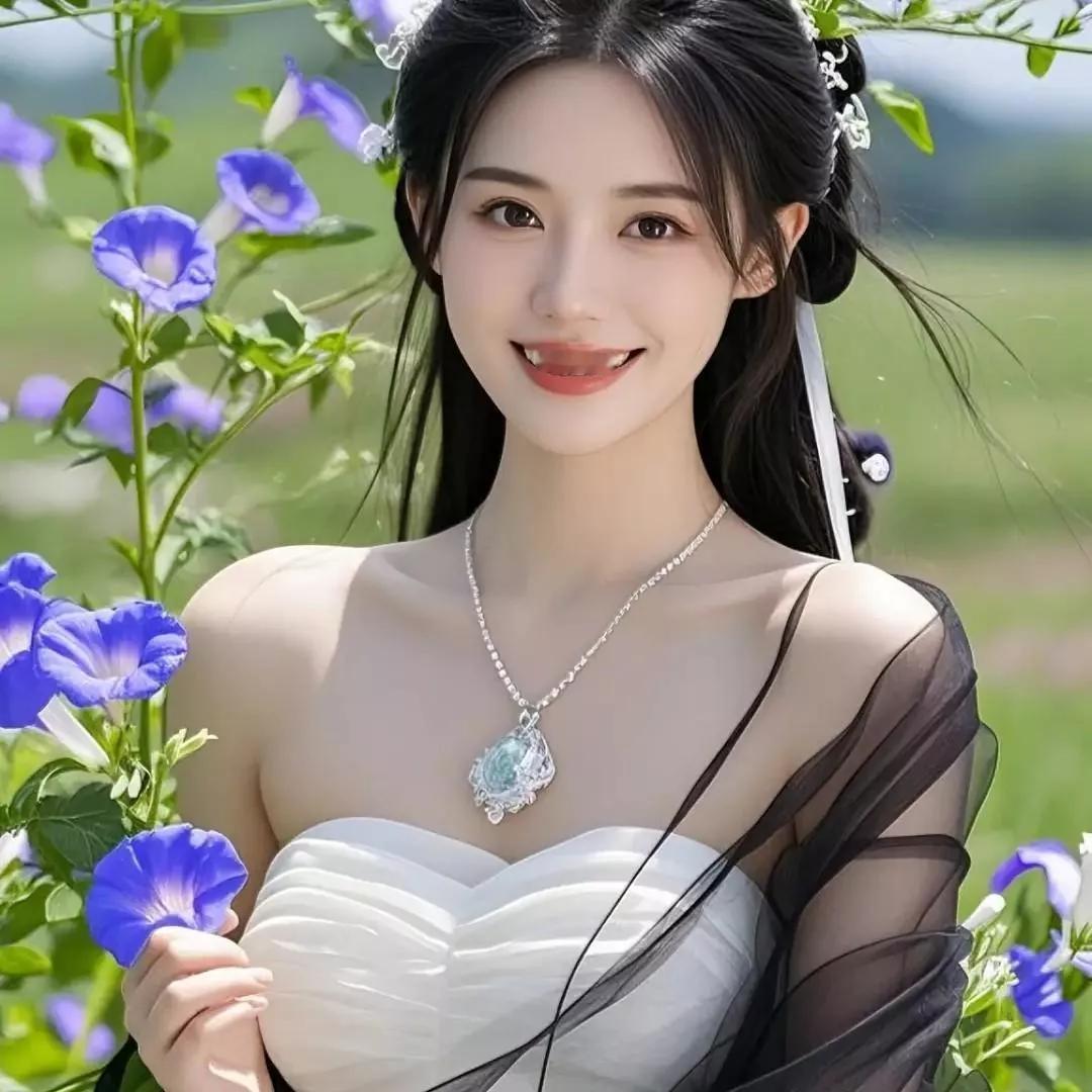 花海中的仙女，笑容如花般灿烂
