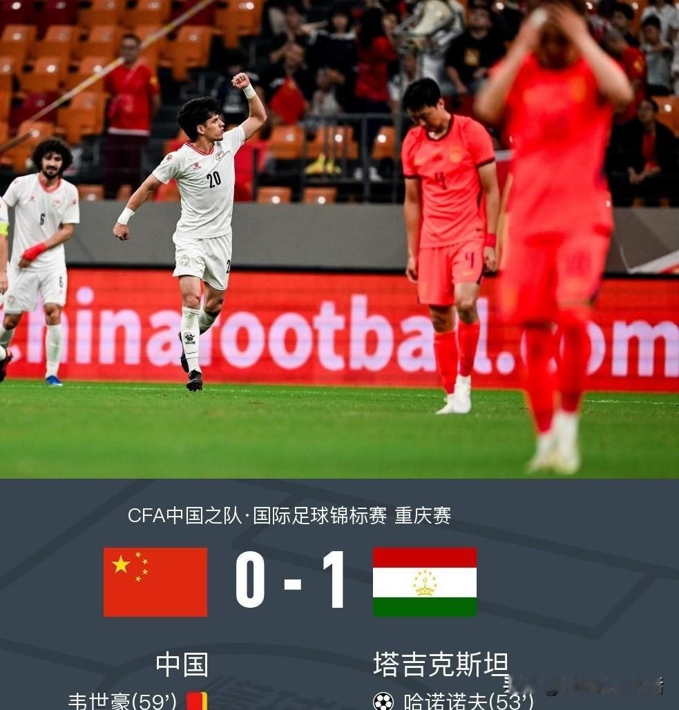 国足0-1塔吉克斯坦后，世界排名下滑至第95位，按目前的这种下滑趋势，11月份国
