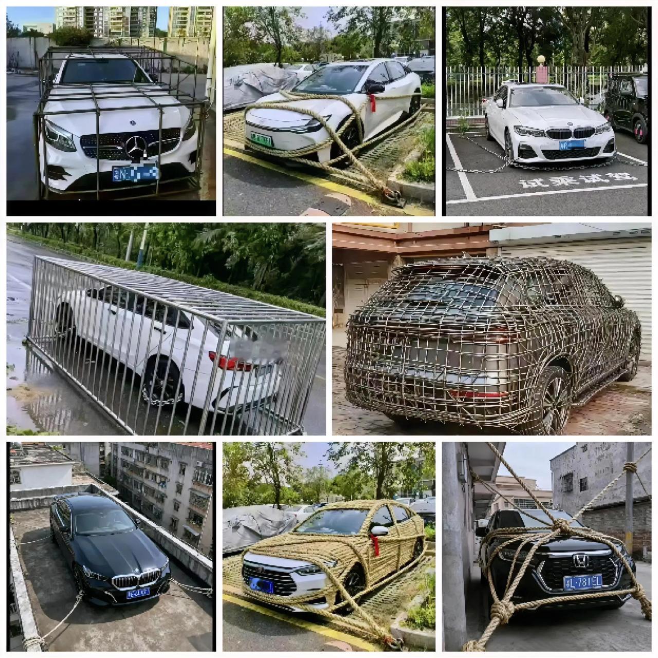 这次真的开眼界了！
有人会不会和我一样，满心疑惑，
为啥是这样来保护汽车的？难道