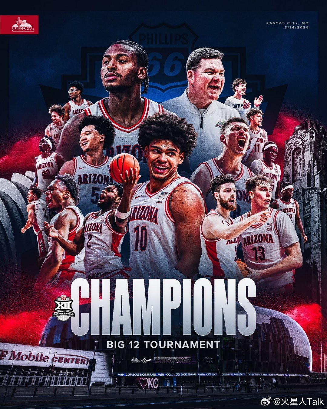 NCAA男篮 2025-2026赛季Big 12联盟锦标赛决赛亚利桑那大学险胜休