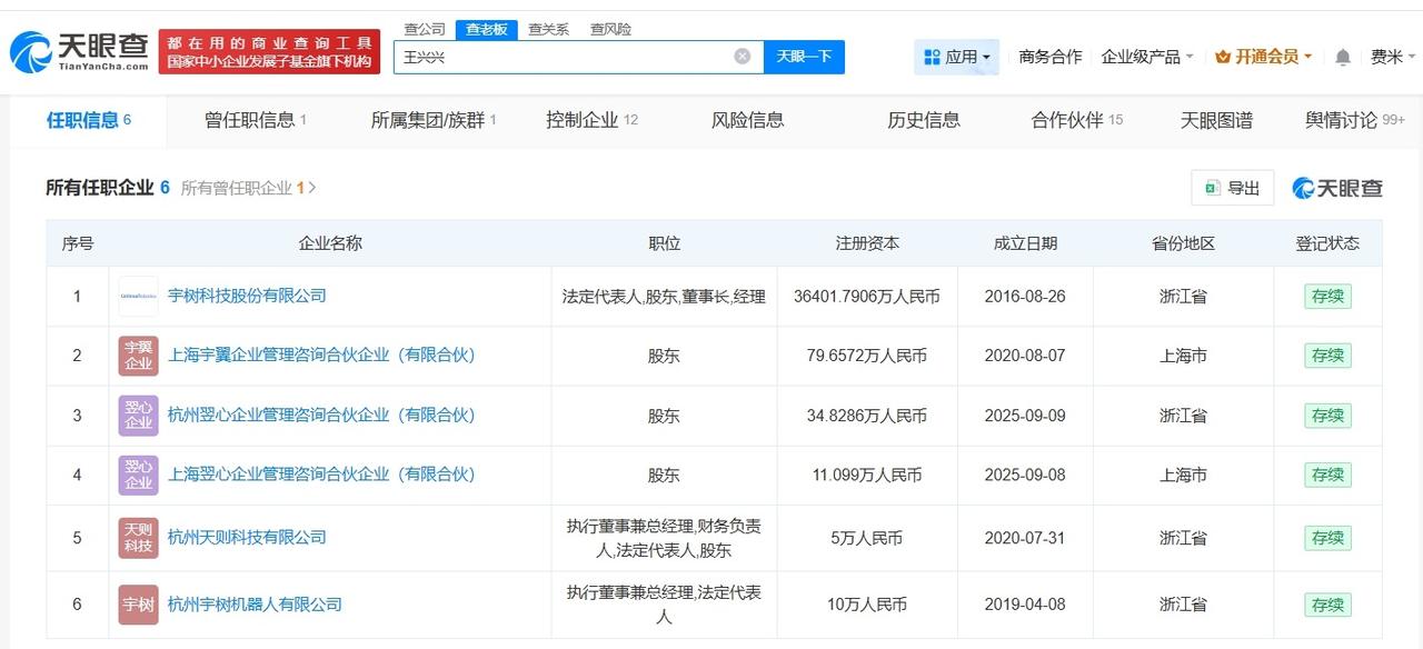 盘点王兴兴商业版图

王兴兴关联6家存续企业王兴兴身家飙升至140亿元
据媒体报