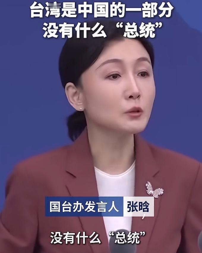 这气场绝了！

面对记者的提问，听到他口中所谓的 “台湾总统” 时，张晗最直接本