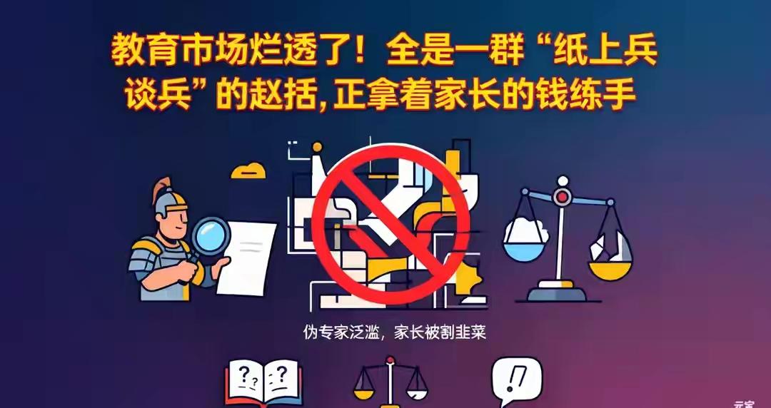 育儿市场全是纸上谈兵的伪专家，靠贩卖焦虑掏空家长钱包，现在各类天价育儿课满天飞，