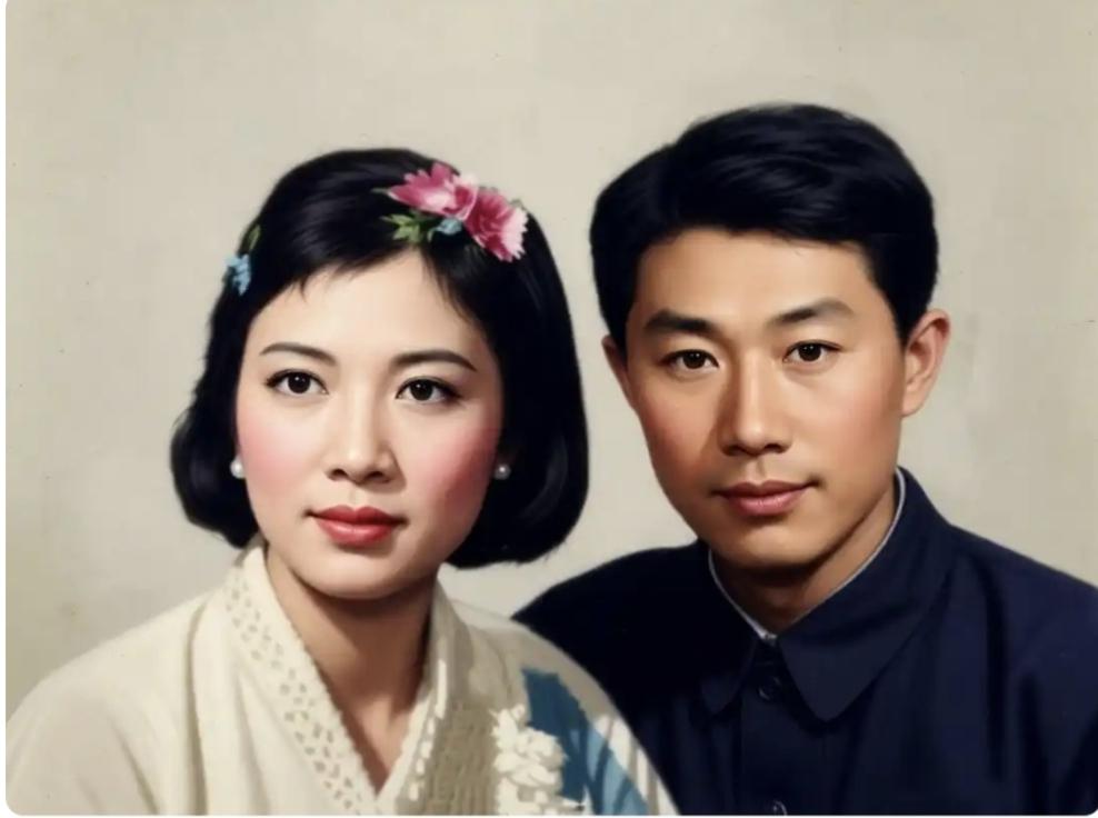 大家最喜欢的明星是谁新中国评选出的“二十二大电影明星之一”的谢芳与丈夫张目合影。