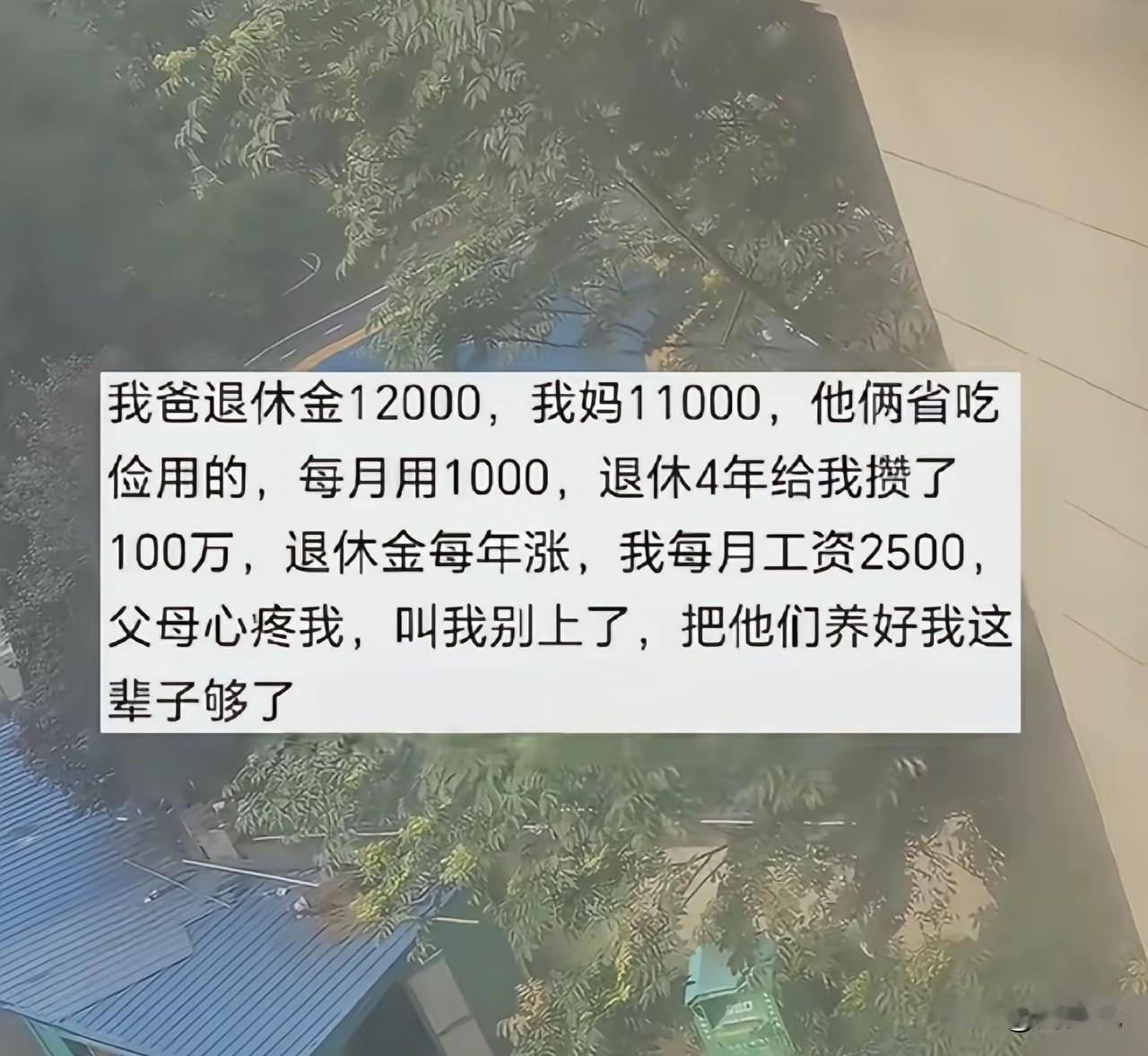 “真炸裂！”有网友分享自己的真实生活：父母两人退休金合计23000元，生活极度节