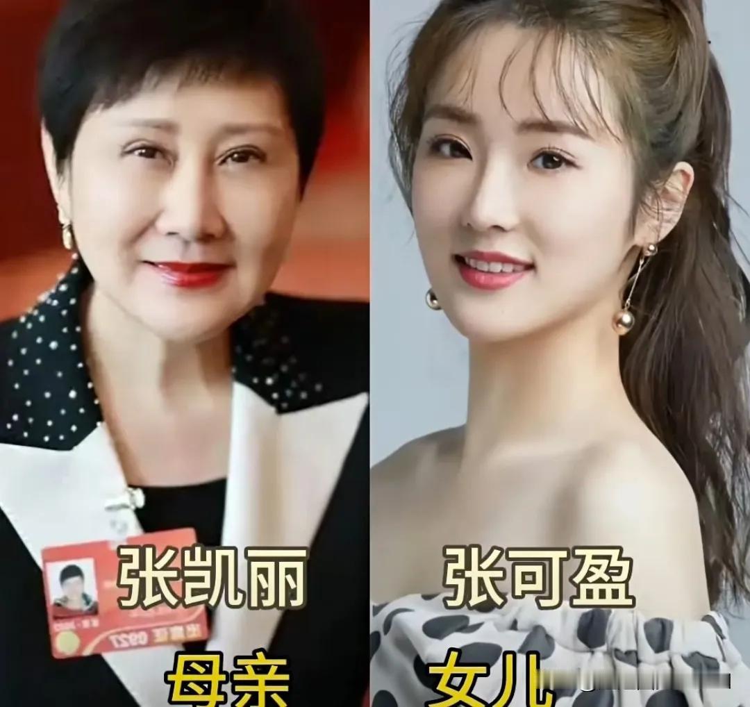 娱乐圈中颜值都很高明星母女。
不愧是张凯丽的女儿,张可盈美出新高度,温婉动人，浑