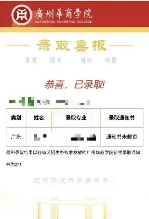 进退两难啊！表妹被广州华商学院录取了！
表妹今年参加高考，只考了400多分，上了