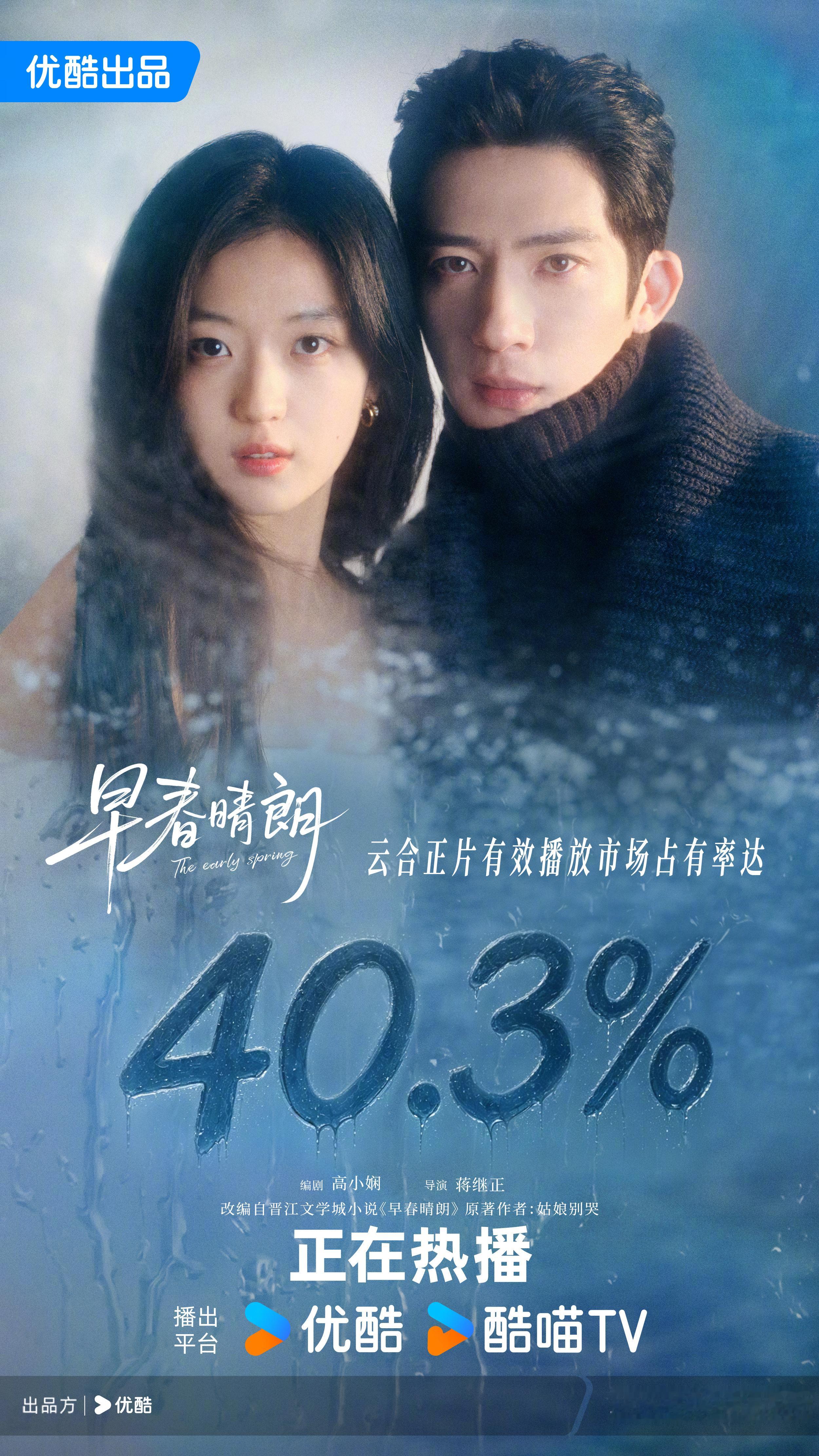 云合数据显示，《早春晴朗》正片有效播放市场占有率达到40.3%，跻身这份高热度剧