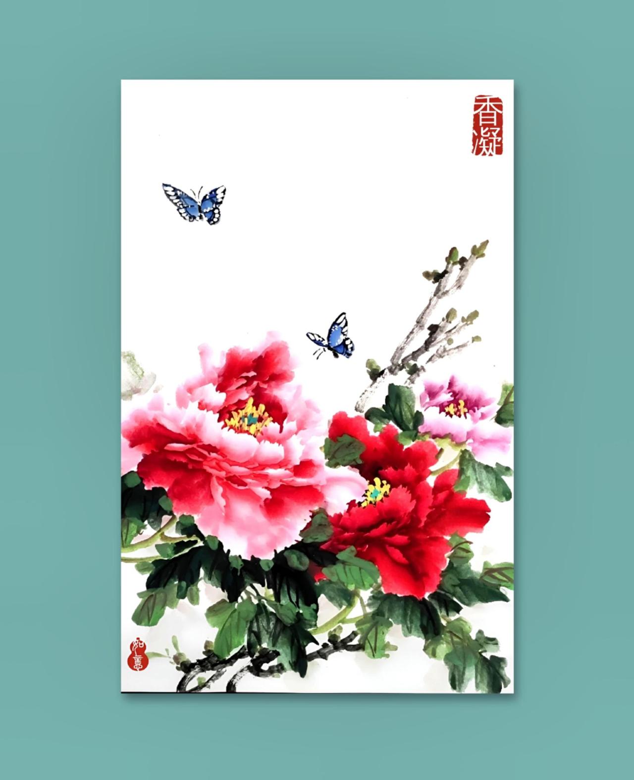 中国写意画 原创国画 国画欣赏 香凝写意牡丹