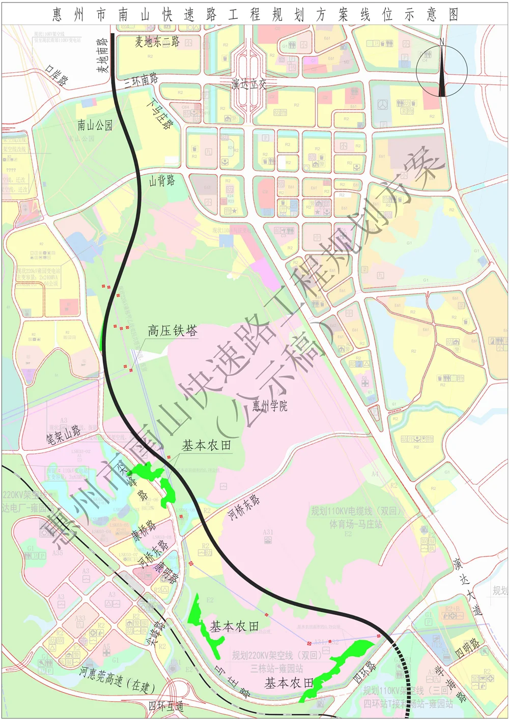 惠州南山快速路工程（一期）线路图