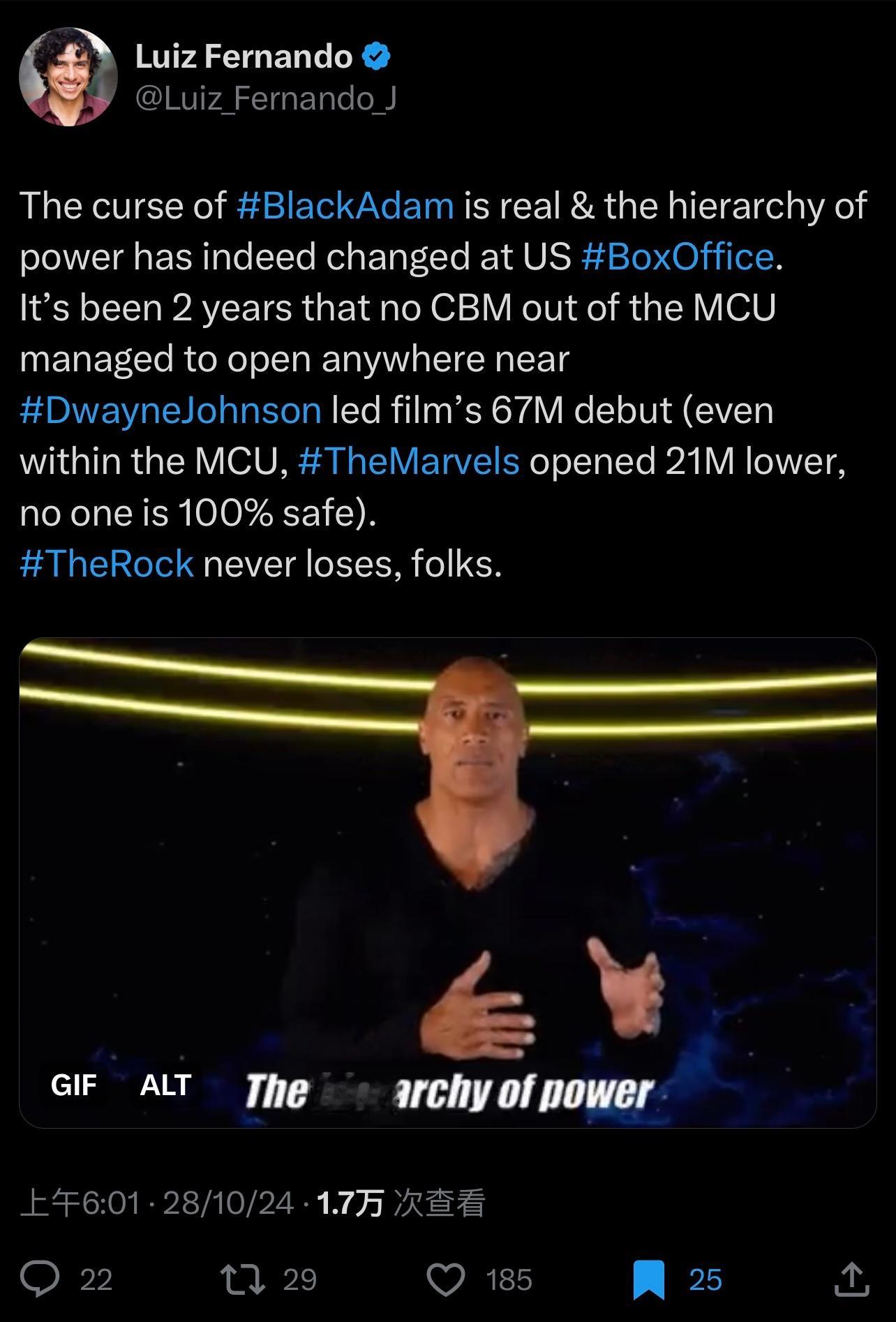 🔻一转眼#黑亚当# 已经上映超过两年了，如果不计入《海王2》的中国大陆票房（图