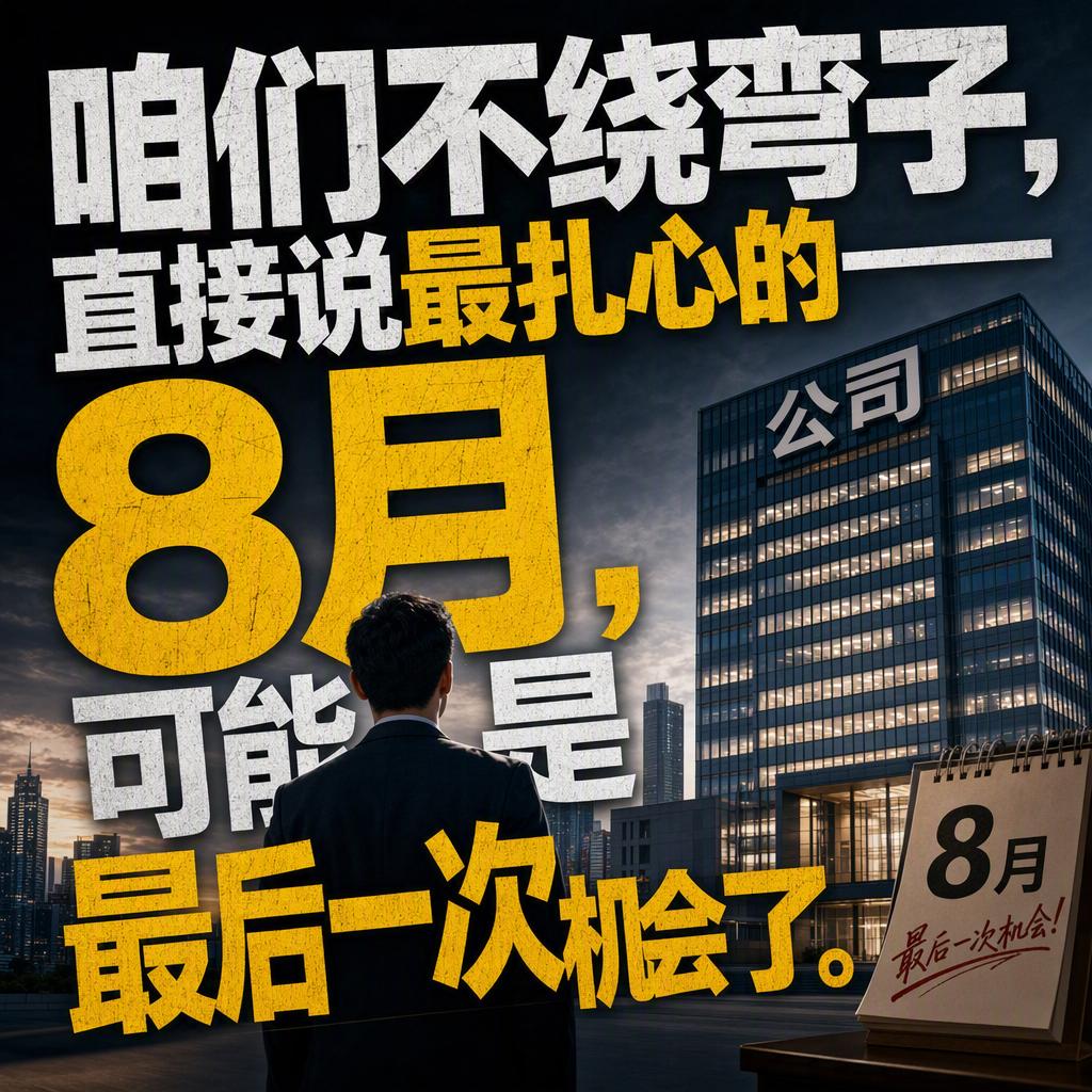 8月，很多人盯着这个月，说是A股拉回牛市轨道的最后一次机会。
真是这样吗？我看没