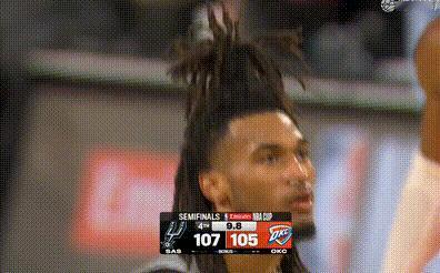 马刺领先3分，送雷霆赛季第二败？马刺vs雷霆