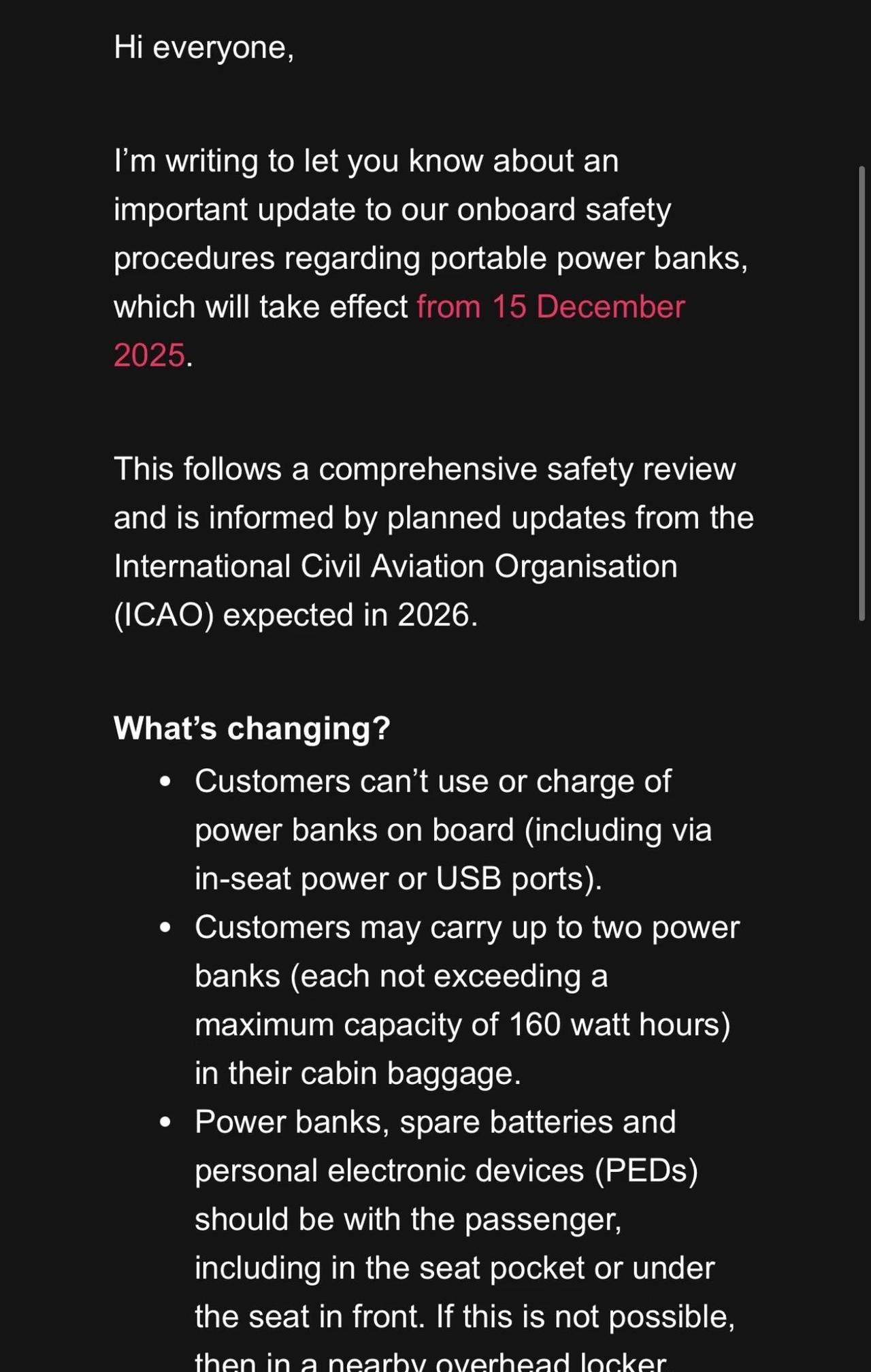 澳大利亚 民航 充电宝 新规 12月15号生效
澳大利亚政府终于对于乘坐民航飞机