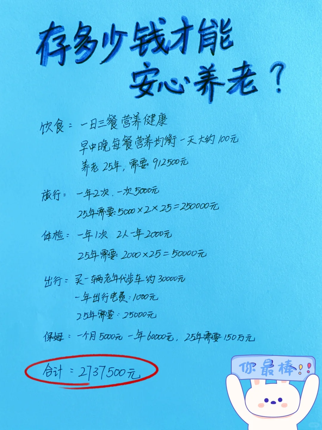 看看存多少钱，25年后才能安心养老呢？
