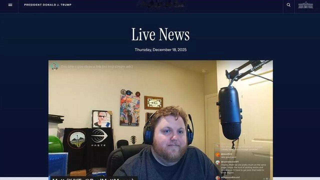 白宫网站被突破出现神秘直播！
当地时间周五凌晨，白宫网站防护网可能出现问题，神秘