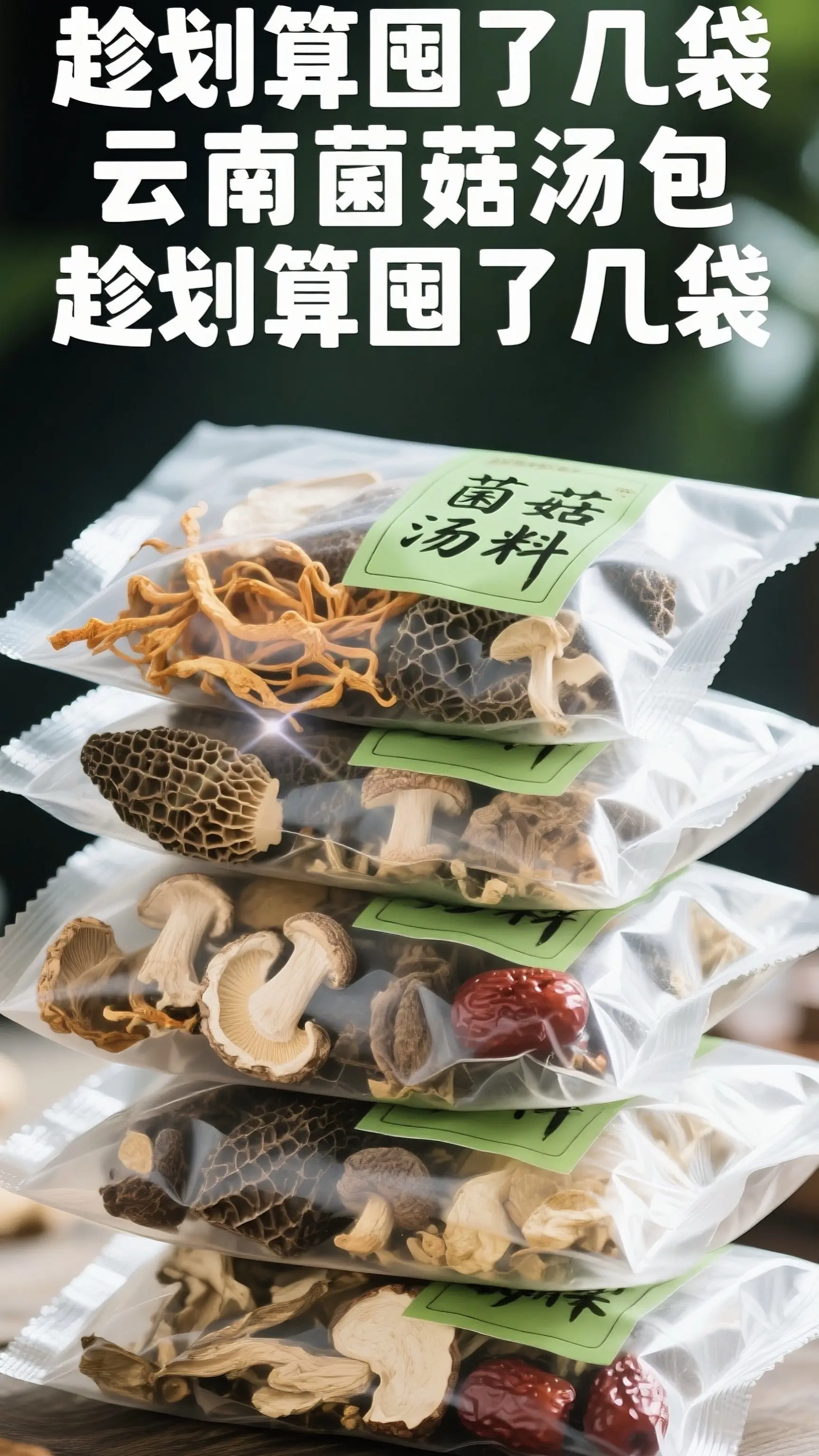 这碗菌菇汤我干了 深夜偷喝菌汤被逮住！6种野菌熬出金黄浓汤，一口鲜到天...