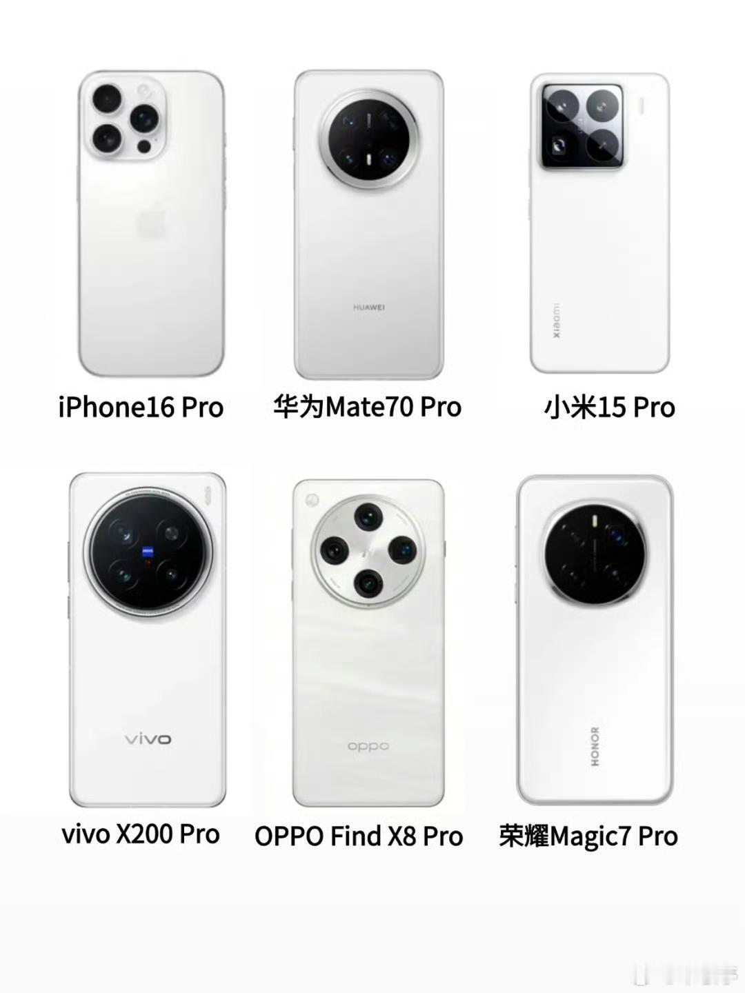 六款各家的Pro旗舰机，大家觉得哪家设计更好看？ 