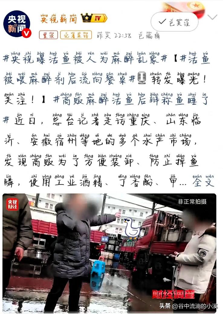 买活鱼图的就是新鲜放心，
可现在连鲜活的鱼都藏着猫腻！
央视刚曝光的水产乱象，看
