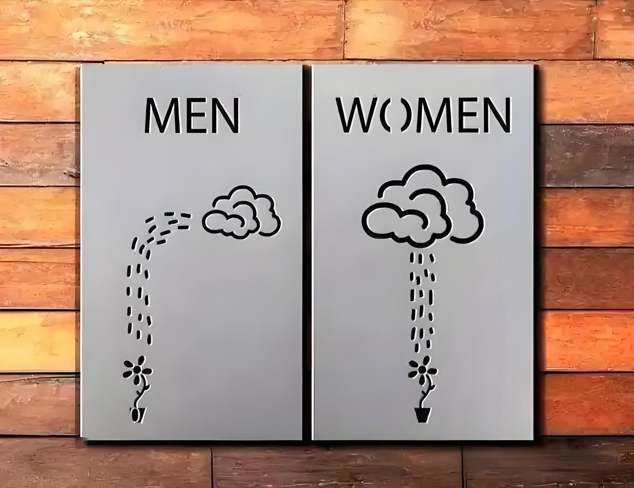 现在男厕女厕的标志真是越来越奇怪了！
以前那种经典的标志不好吗?现在为了追求新颖