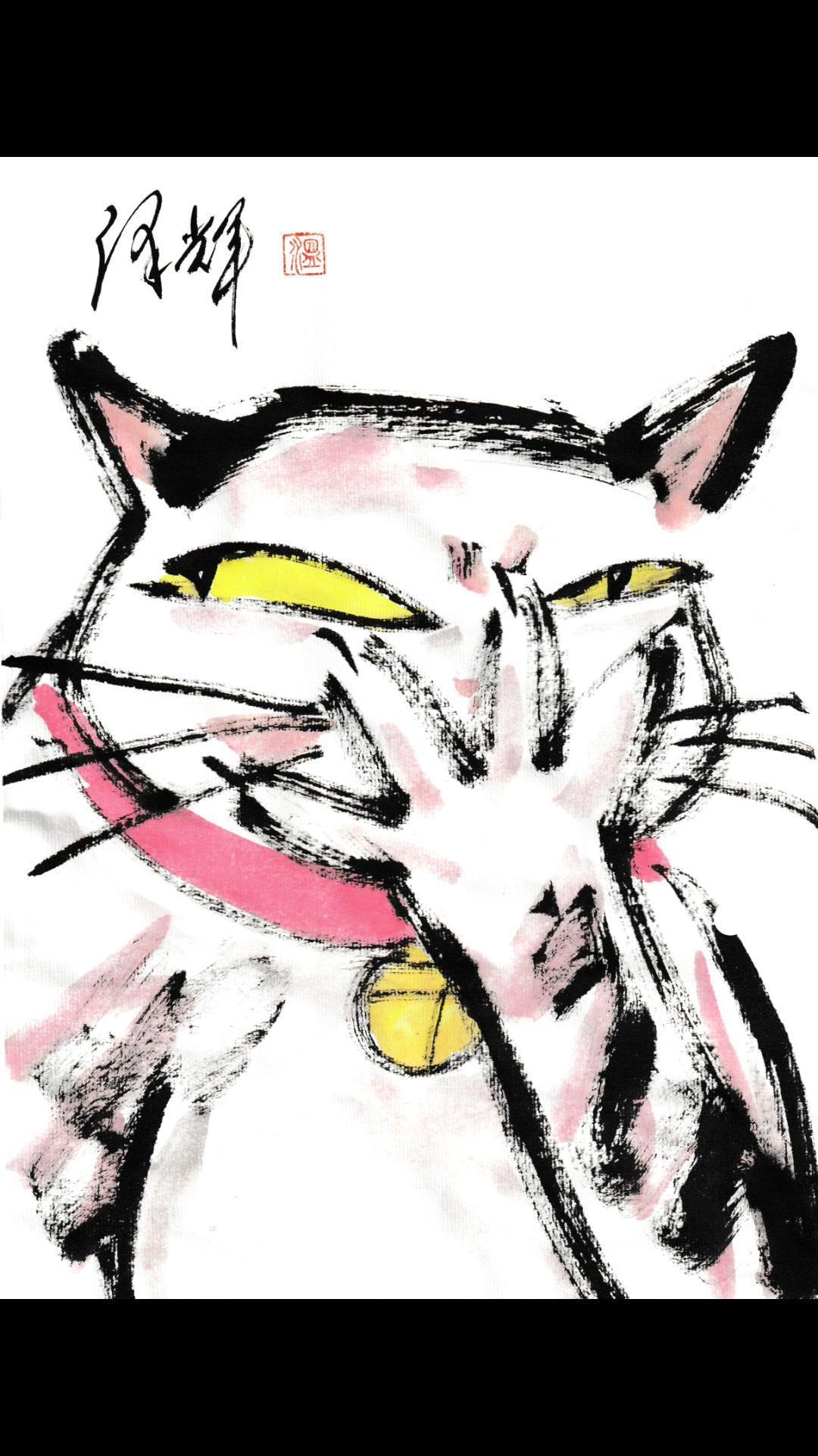 潦草猫画作，一眼封神！正文：
🌌温泽辉的“潦草猫”真的绝！那些看似随意的笔触，