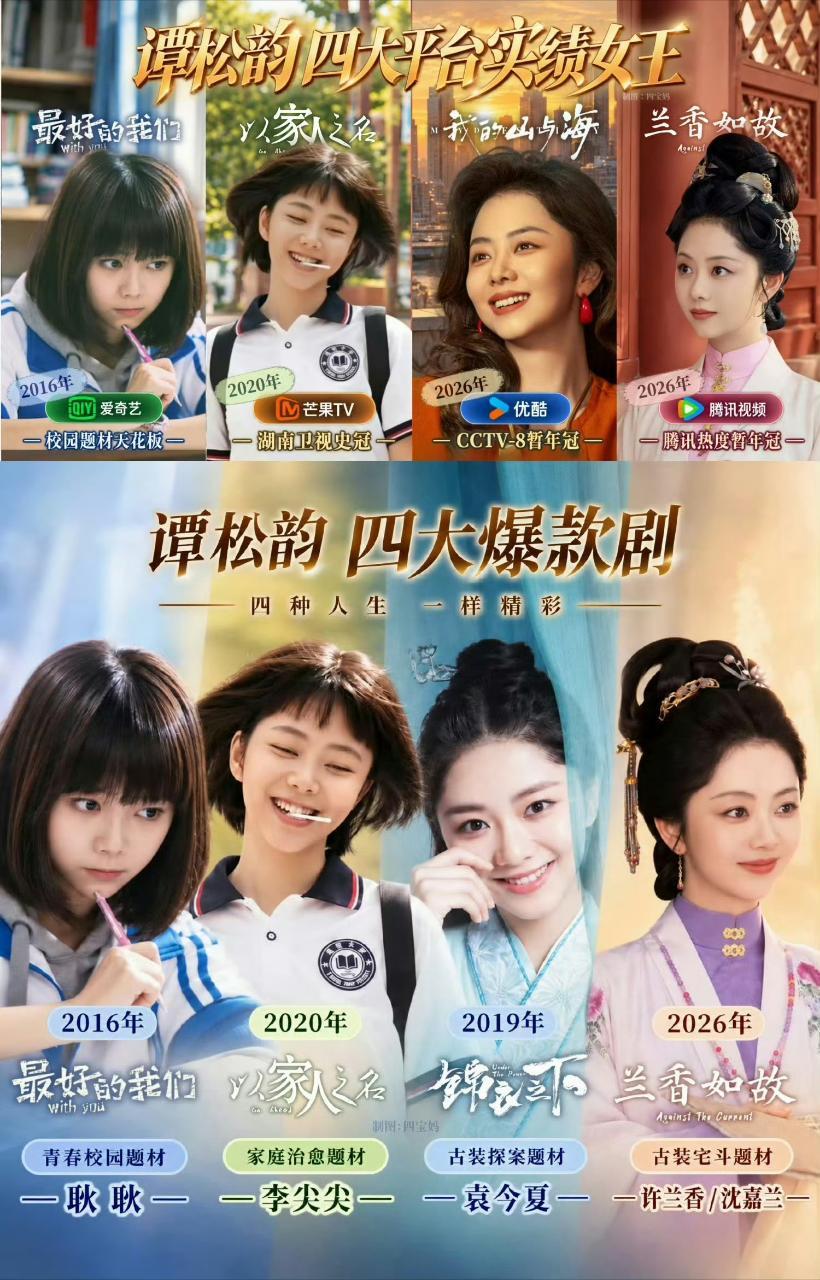 谭松韵这就是好演员的口碑这种信任不是哪一部剧突然有的，是这么多年一个角色一个角色